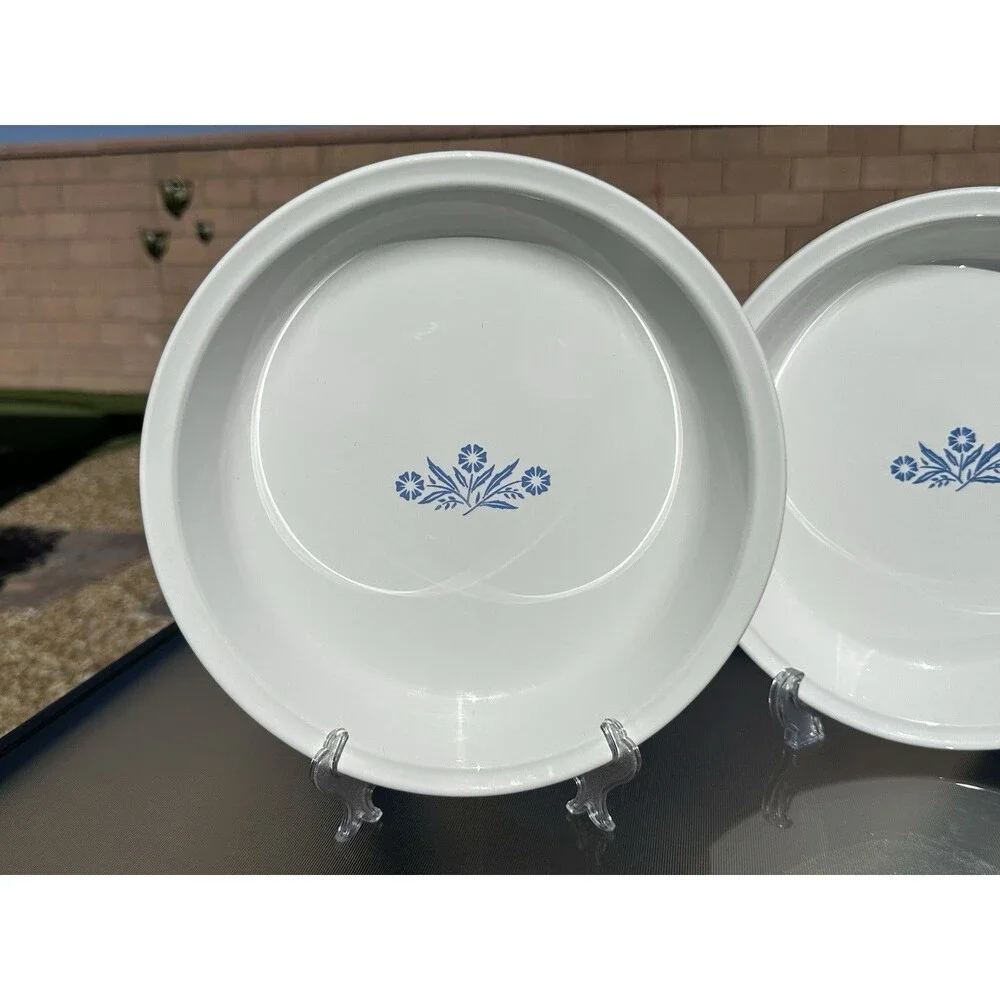 Set Of 2 Vintage Corning Ware Blue Cornflower Pie Plate 9